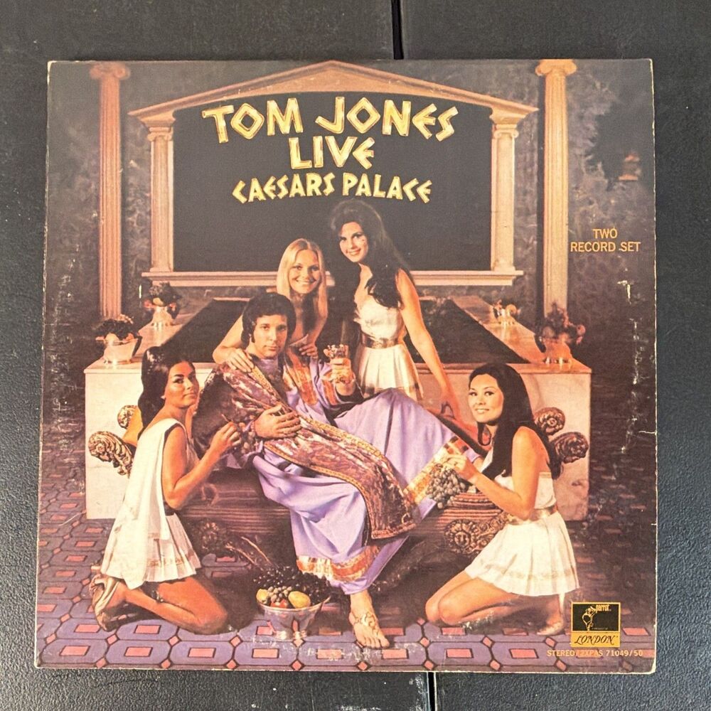 Tom Jones Live at Caesars Palace 12" Black Vinyl LP London Stereo XS 71049/50